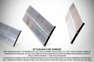 Cadillac CTS-V Radiator - CSF - High-Performance All-Aluminum with 2-Row 42mm Core and B-Tube Technology - Smooth Satin Finish - `09-`14