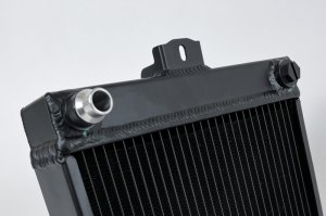 BMW M2 Auxiliary Radiator - Left or Right - CSF - All-Aluminum, 2-Row 42mm B-Tube Core with Rock Guards - Satin Black - `19-`21