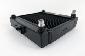BMW M4 Auxiliary Radiator - Left or Right - CSF - All-Aluminum, 2-Row 42mm B-Tube Core with Rock Guards - Satin Black - `15-`20