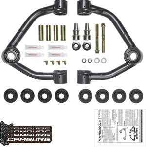 Chevrolet Colorado Suspension Control Arm Kit - Camburg - 1.25in Performance Uniball Upper Arms - Steel gray - `15-`22