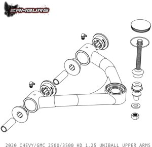 Chevrolet 2500 HD Suspension Arms - Camburg - 1.25in Performance Uniball Upper Arms (w/ covers) - `20-`23