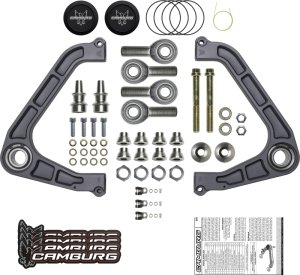 GMC 1500 Suspension Control Arm Kit - Camburg - KINETIK V2 Performance Billet Uniball - Gun Metal Gray - `19-`23