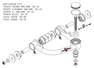 Toyota Tacoma Suspension Control Arm Kit - Front - Camburg - 1.25in Uniball Upper Arms w/ covers - `05-`23