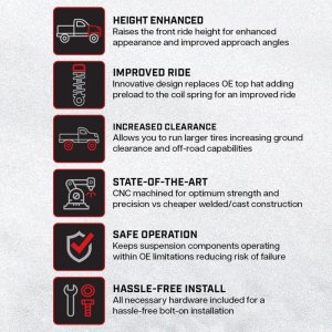 Toyota Tacoma Suspension Lift Kit - Front - Camburg - Dominator Preload Spacer - Red - `05-`23 Toyota Tacoma Suspension Lift Kit - Front - Camburg - Dominator Preload Spacer - Red - `05-`23