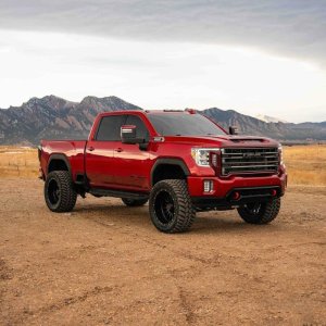 GMC Sierra 3500 Suspension Lift Kit - Cognito - 4in Perf Lift Kit w/ Fox PSRR 2.0 Shocks - Semi-Gloss Black - `20-`24