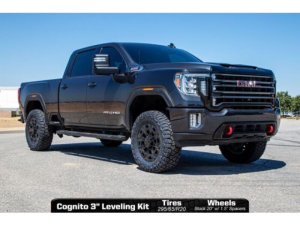 GMC Sierra 2500 HD Suspension Lift Kit - Front + Rear - Cognito - Premier Leveling Kit w/ Fox PSRR 2.0 - semi-gloss black - `20-`24