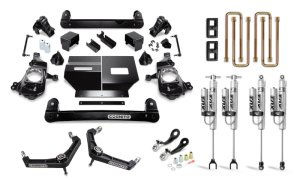 GMC Sierra 2500 HD Suspension Lift Kit - Cognito - 4-Inch Performance Billet UCA Lift Kit w/Fox PSRR 2.0 Shocks - Black Anodized - `20-`26
