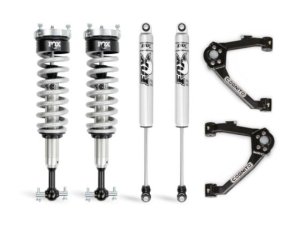 Chevrolet Silverado 1500 Suspension Lift Kit - Cognito - 3-inch Performance Ball Joint, Fox 2.0 Performance Series Coilover & Monotube Shocks, Cognito Ball Joint SM Series Upper Control Arm - Black - `07-`20