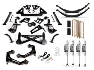 Chevrolet Silverado 3500HD Suspension Lift Kit - Cognito - 10in Performance Lift Kit w/ Fox PSRR 2.0 Shocks, Deaver Leaf Pack, Cognito Block and U-Bolt Kit, Pitman and Idler Arm Support Kit - semi-gloss black - `20-`24