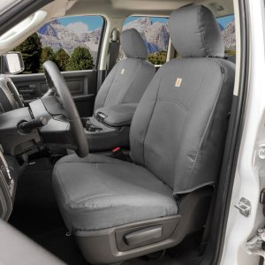 Chevrolet Silverado Seat Covers - Second Row - Covercraft - Carhartt PrecisionFit Custom - Gravel - `19-`24