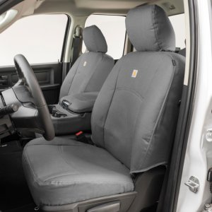 Dodge Ram Seat Covers - Front Row - Covercraft - Carhartt PrecisionFit Custom - Gravel - `12-`18