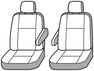 Mercedes-Benz Sprinter Seat Covers - Front - Covercraft - Enduro Waterproof - Taupe - `19-`26