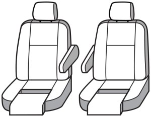 Mercedes-Benz Sprinter Seat Covers - Front - Covercraft - Enduro Waterproof - Grey - `19-`26