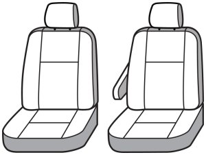 Dodge Ram ProMaster Seat Covers - Front - Covercraft - Polycotton SeatSaver Custom - Misty Grey - `18-`22