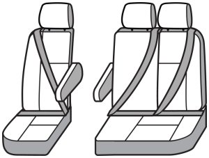 Ford Transit Seat Covers - Third Row - Covercraft - Polycotton SeatSaver - Tan - `15-`26