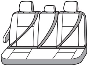 Ford Transit Seat Covers - Second Row - Covercraft - Polycotton SeatSaver - Taupe - `15-`26