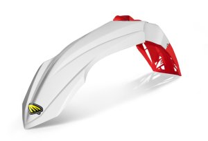 Yamaha YZ125 Front Fender - Cycra - Cycralite - White/Red - `98-`14