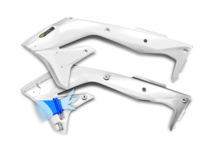 Kawasaki KX450F Radiator Shroud - Cycra - Powerflow - White - `16-`18 Kawasaki KX450F Radiator Shroud - Cycra - Powerflow - White - `16-`18