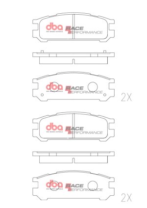 Subaru Impreza Brake Pads - Rear - DBA - RP Performance - `98-`04 Subaru Impreza Brake Pads - Rear - DBA - RP Performance - `98-`04