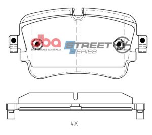 Audi A8 Quattro Brake Pads - Rear - DBA - Street Series EV - `19-`21