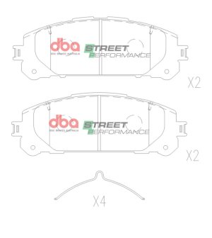 Toyota Highlander Brake Pads - Front - DBA - Street Performance - `20-`21 Toyota Highlander Brake Pads - Front - DBA - Street Performance - `20-`21