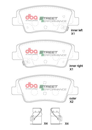 Genesis G80 Brake Pads - Rear - DBA - SP Performance - `21-`22