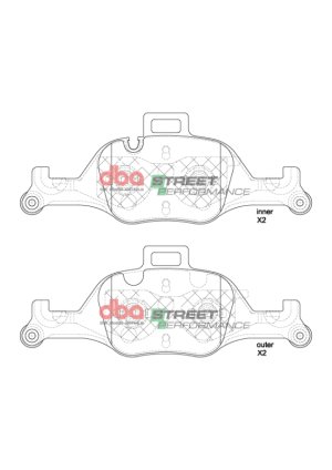 BMW 330i Brake Pads - Front - DBA - Street Performance - `20-`22