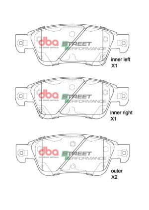 Infiniti Q60 Brake Pads - Front - DBA - Street Performance - `14-`16