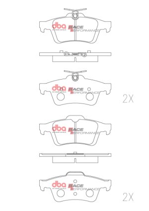 Mazda Mazdaspeed3 Brake Pads - Rear - DBA - RP Performance - `07-`13