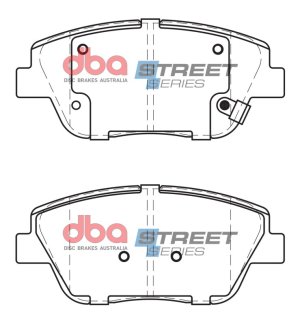 Hyundai Sonata Hybrid Brake Pads - Front - DBA - Street Series - `09-`19
