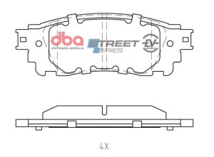 Lexus ES350 Brake Pads - Rear - DBA - Street Series EV - `19-`21