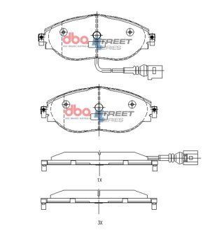 Volkswagen Golf Brake Pads - Front - DBA - Street Series - `16-`21
