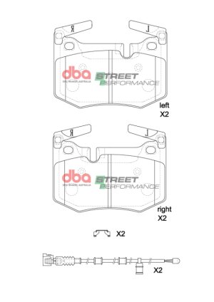 Lexus GS F Brake Pads - Rear - DBA - Street Performance - `15-`20
