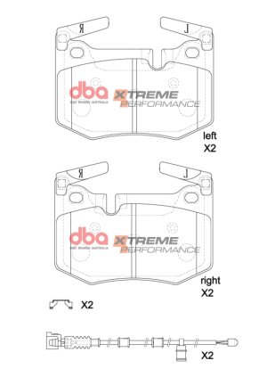 Lexus GS F Brake Pads - Rear - DBA - XP Performance - `15-`20