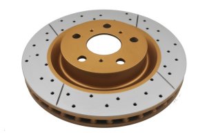 Pontiac G8 Brake Rotor (1) - Front - DBA - Street Series XGold, Cross-Drilled/Slotted, Uni-Directional - Gold - 2009