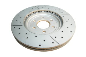 Nissan Pathfinder Brake Rotors (1) - Front - DBA - Street Series Slotted/Drilled - Gold - `08-`12 Nissan Pathfinder Brake Rotors (1) - Front - DBA - Street Series Slotted/Drilled - Gold - `08-`12