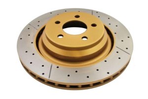 Dodge Challenger SRT-8 Brake Rotor (1) - Rear - DBA - Street Series XGold, Drilled & Slotted - Gold - `08-`15
