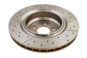 Dodge Challenger SRT-8 Brake Rotor (1) - Rear - DBA - Street Series XGold, Drilled & Slotted - Gold - `08-`15