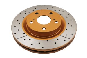 Lexus ES300h Brake Rotor (1) - Front - DBA - X Gold Drilled & Slotted - Gold - `13-`19