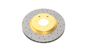Lexus ES300h Brake Rotor (1) - Rear - DBA - Street Series X Gold Drilled & Slotted - Gold - `13-`18