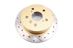 Lexus ES300h Brake Rotor (1) - Rear - DBA - Street Series X Gold Drilled & Slotted - Gold - `13-`18