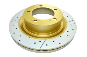 Lexus LX570 Brake Rotor (1) - Front - DBA - Street Series XGold Drilled/Slotted - Gold - `08-`21 Lexus LX570 Brake Rotor (1) - Front - DBA - Street Series XGold Drilled/Slotted - Gold - `08-`21