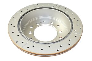 Lexus GX460 Brake Rotor (1) - Rear - DBA - XGold Drilled & Slotted - Gold - `10-`23