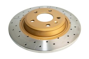 Audi A4 Brake Rotor (1) - Rear - DBA - Street Series XGold Drilled & Slotted - Gold - `09-`20