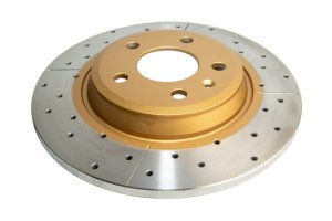 Audi A4 Brake Rotor (1) - Rear - DBA - Street Series XGold Drilled & Slotted - Gold - `09-`20