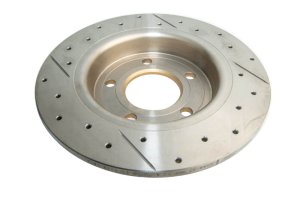 Mazda Mazda3 Brake Rotor (1) - Rear - DBA - Street Series XGold + Drilled/Slotted - Gold - `04-`05 Mazda Mazda3 Brake Rotor (1) - Rear - DBA - Street Series XGold + Drilled/Slotted - Gold - `04-`05