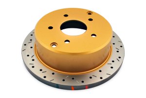 Pontiac GTO Brake Rotor (1) - Rear - DBA - 4000 Series XS Gold, Cross-Drilled/Slotted - Gold - 2004