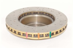 Pontiac GTO Brake Rotor (1) - Front - DBA - 4000 Series XS Gold, Cross-Drilled & Slotted - Gold - 2005