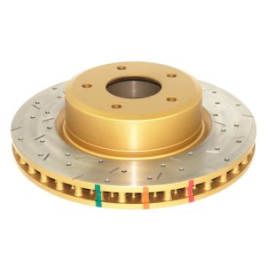 Pontiac GTO Brake Rotor (1) - Front - DBA - 4000 Series XS Gold, Cross-Drilled & Slotted - Gold - 2005