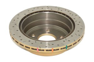 Pontiac GTO Brake Rotor (1) - Rear - DBA - 4000 Series XS Gold, Cross-Drilled & Slotted, Uni-Directional - Gold - 2005